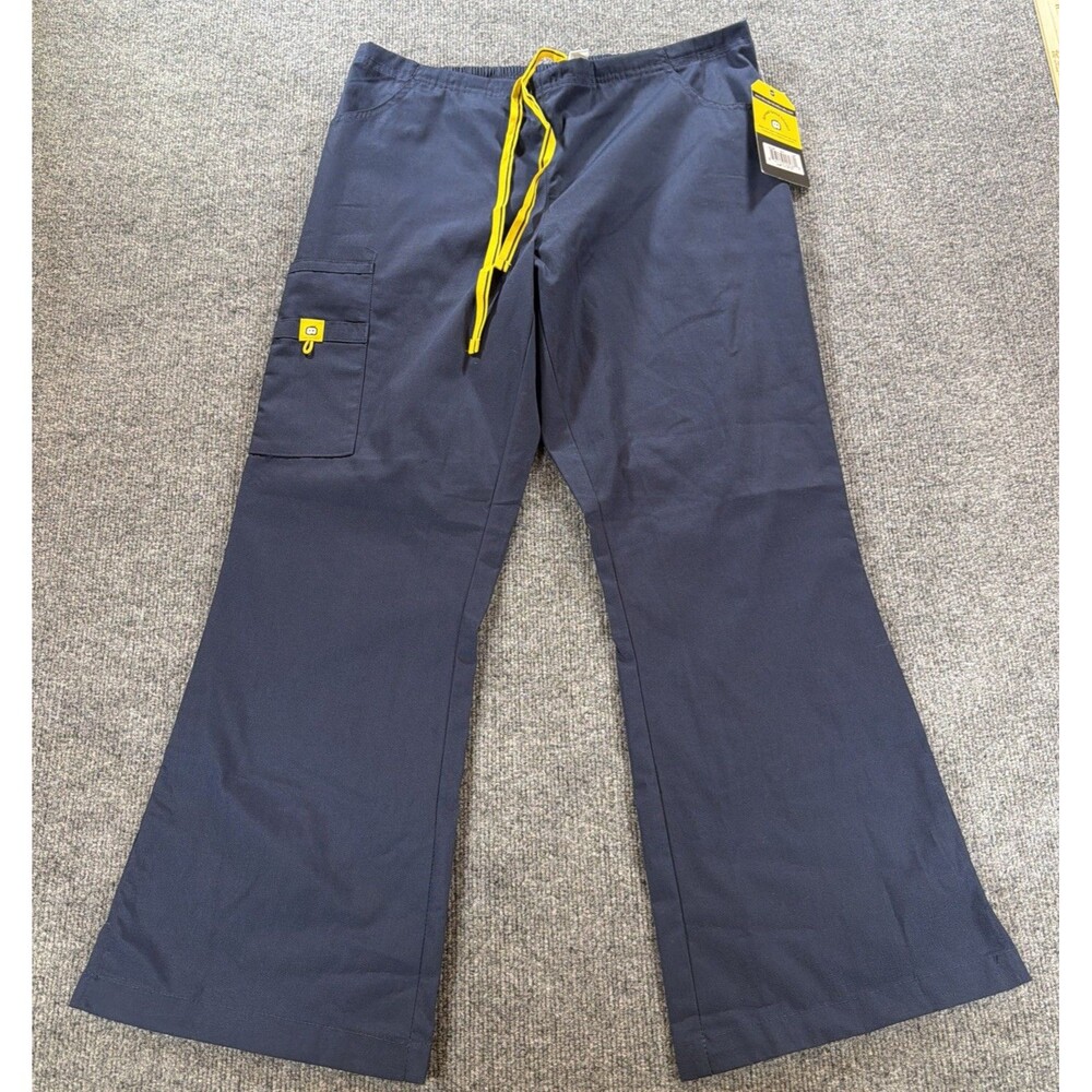 WonderWink LP Large Petite Dark Blue Scrub Pants Smooth Cargo Pockets NWT